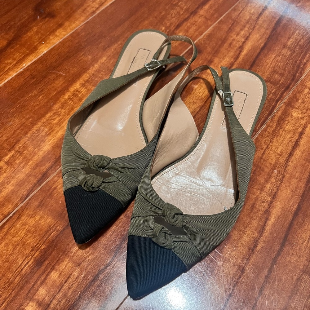 Aquazzura Colorblock Pattern Pointed-Toe Slingback